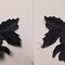 2 Pieces Embroidered Rose Iron On Patches for Denim Jackets Bags DIY Clothing Black Color